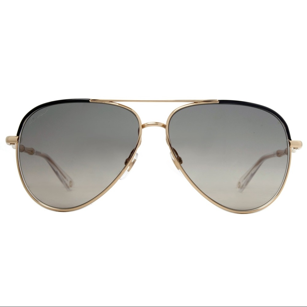Aviator sunglasses with metal bamboo temples